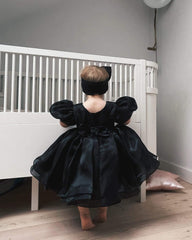 open lace back dress El Faldellin by Surelis Blue Organza Dress - 6T main image 1